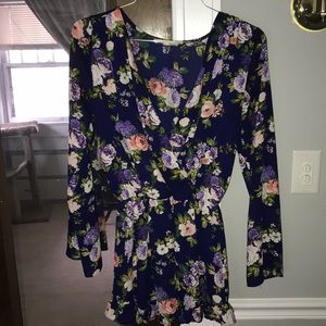 Flower romper from altrd state. Long sleeve/shorts
